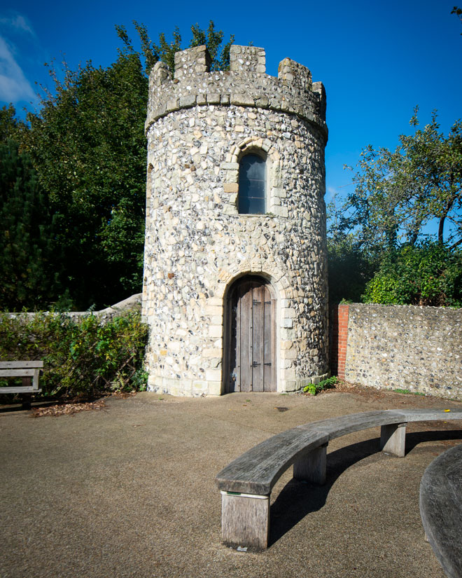 Round tower in Lewes Priory grounds