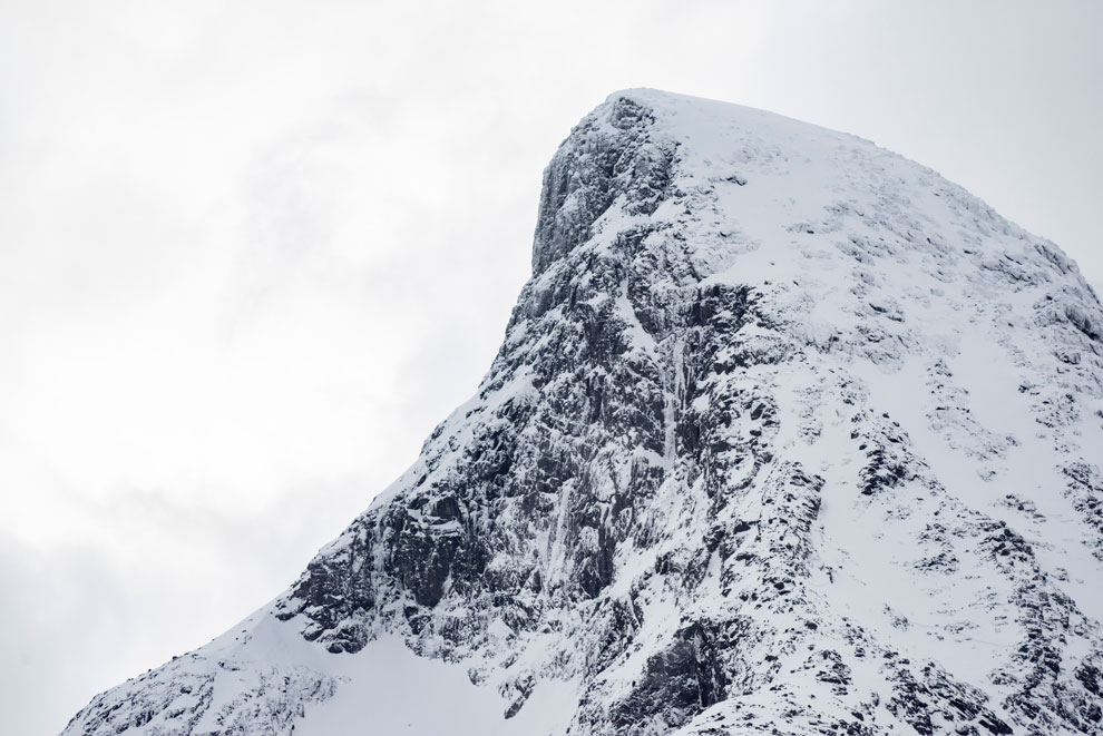 Snowy mountain near Tromsø
