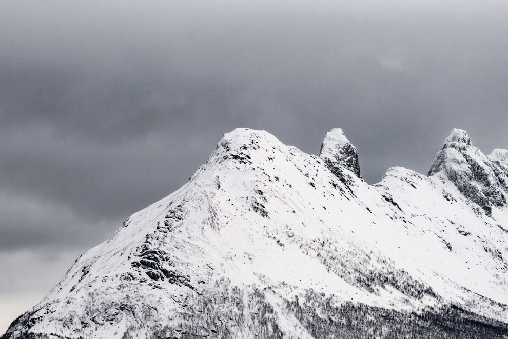 Snowy mountain near Tromsø
