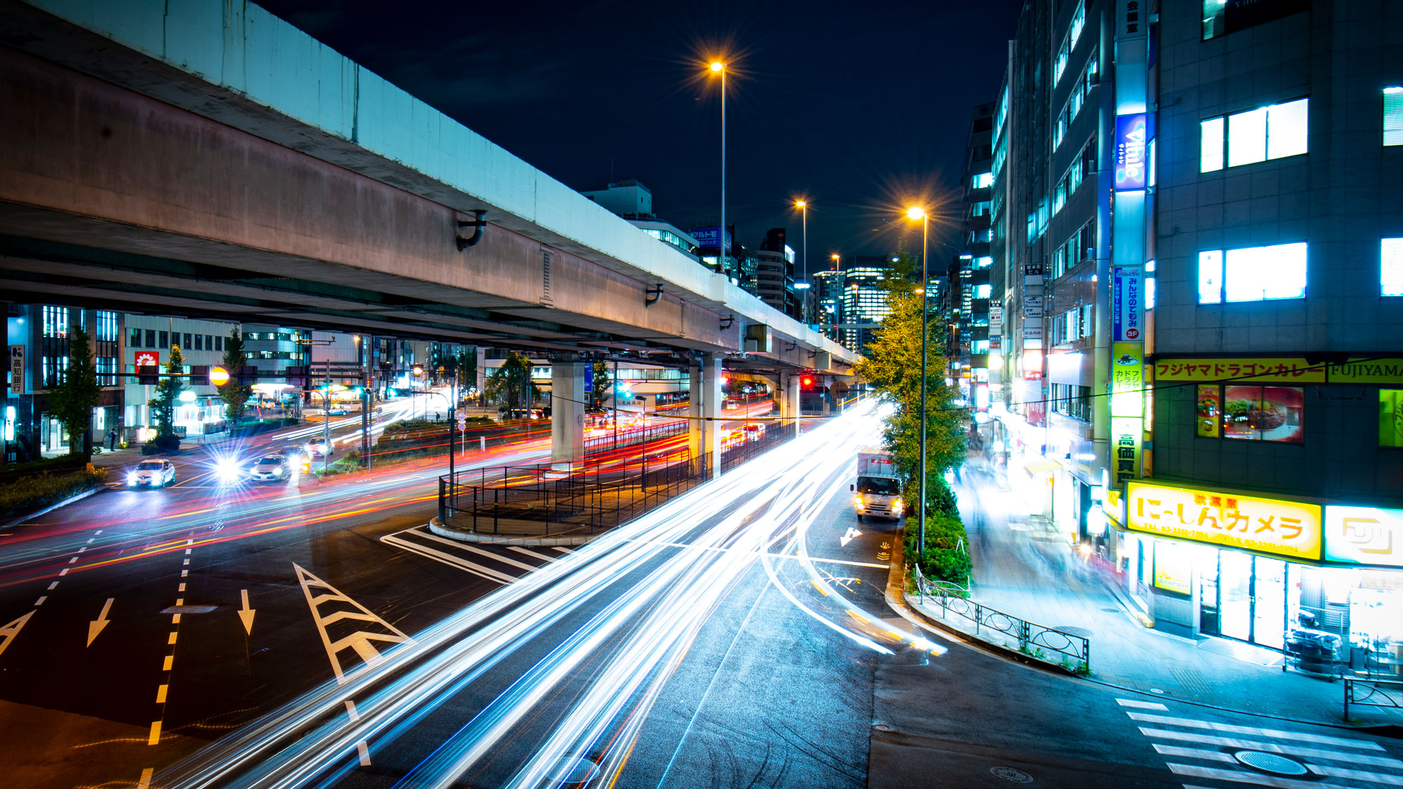 Light trails in Tokyo